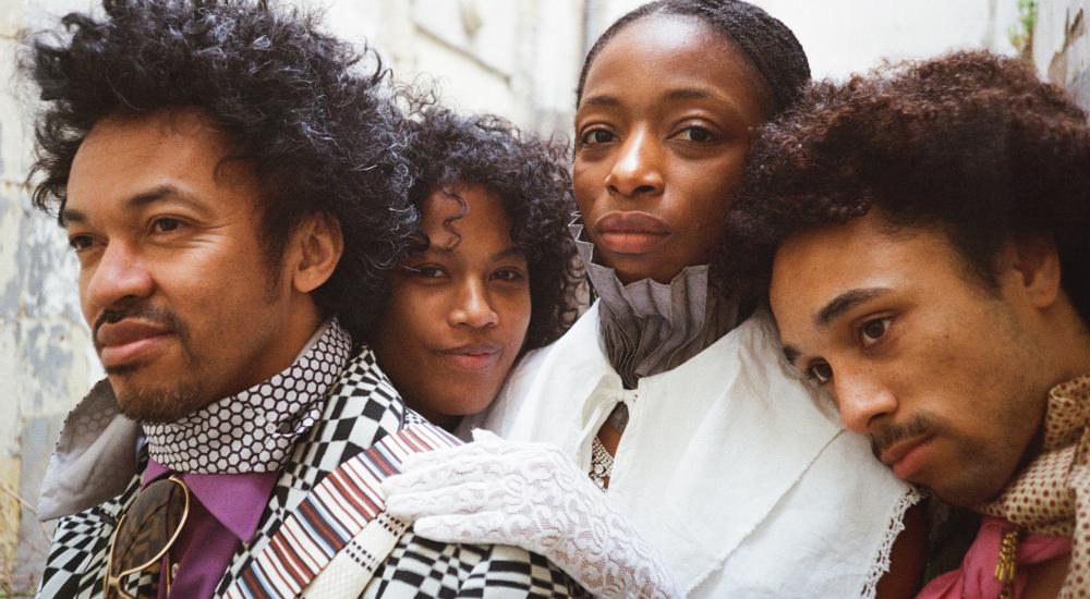 portrait of the performers (Audrey Merilus, Stanley Ollivier, Joël Rabesolo, Soa Ratsifandrihana)
