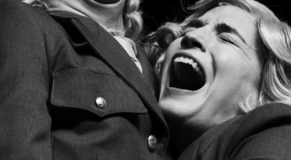 two screaming ladies
