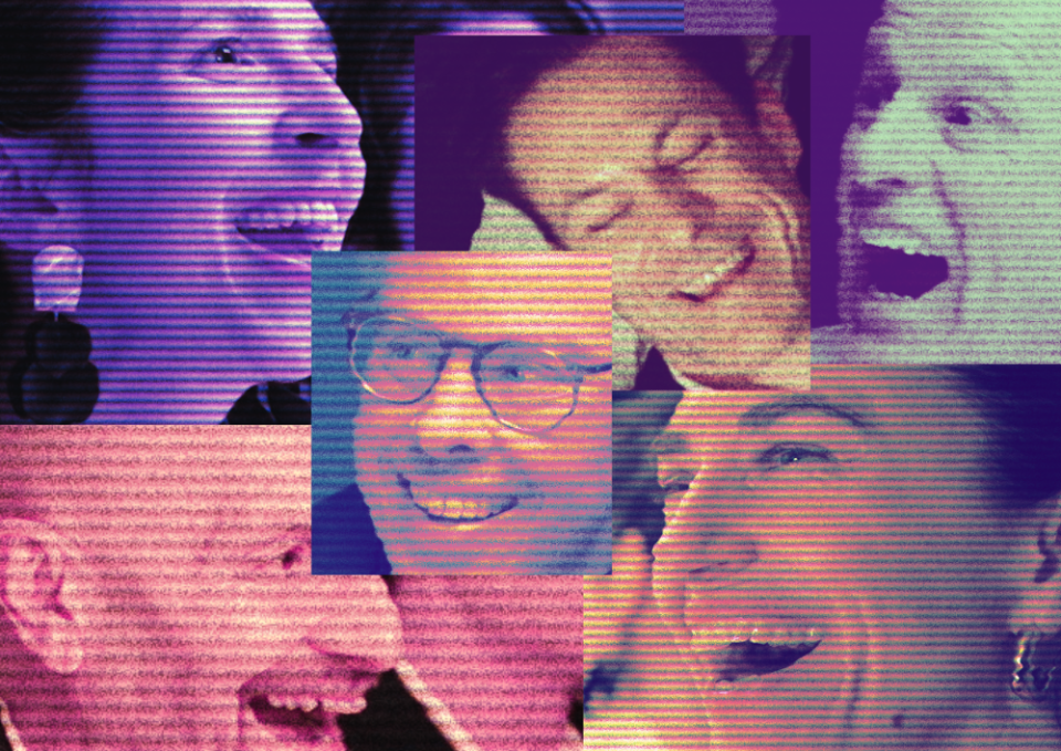 Collage van een lachende cast van DE SITCOMEBACK