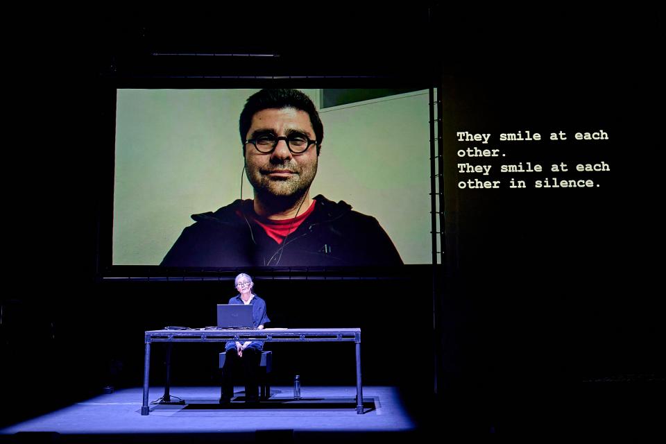 video call op het podium